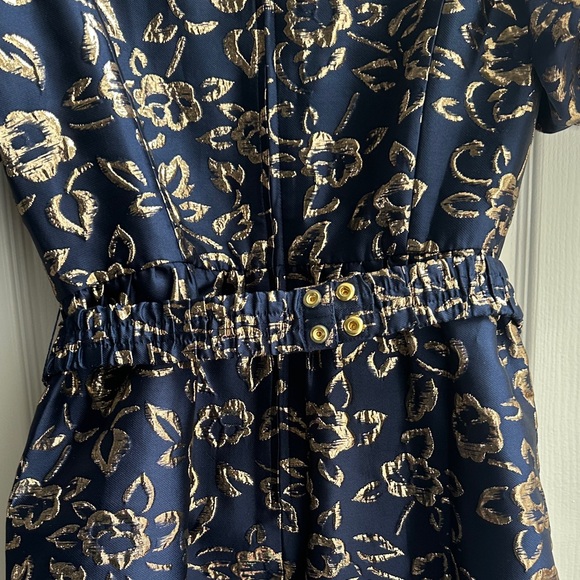 Lilly Pulitzer Navy Blue and Gold Floral Dress - Picture 5 of 10
